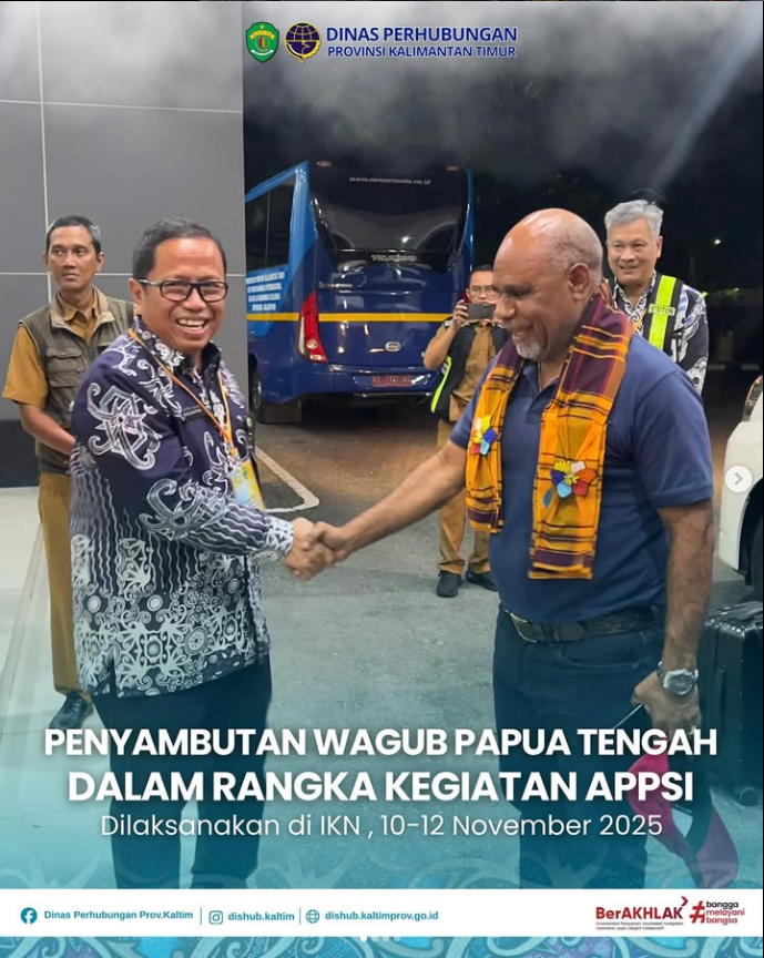 Penyambutan Wagub Papua Tengah Dalam Rangka Kegiatan APPSI dilakasanakan IKN