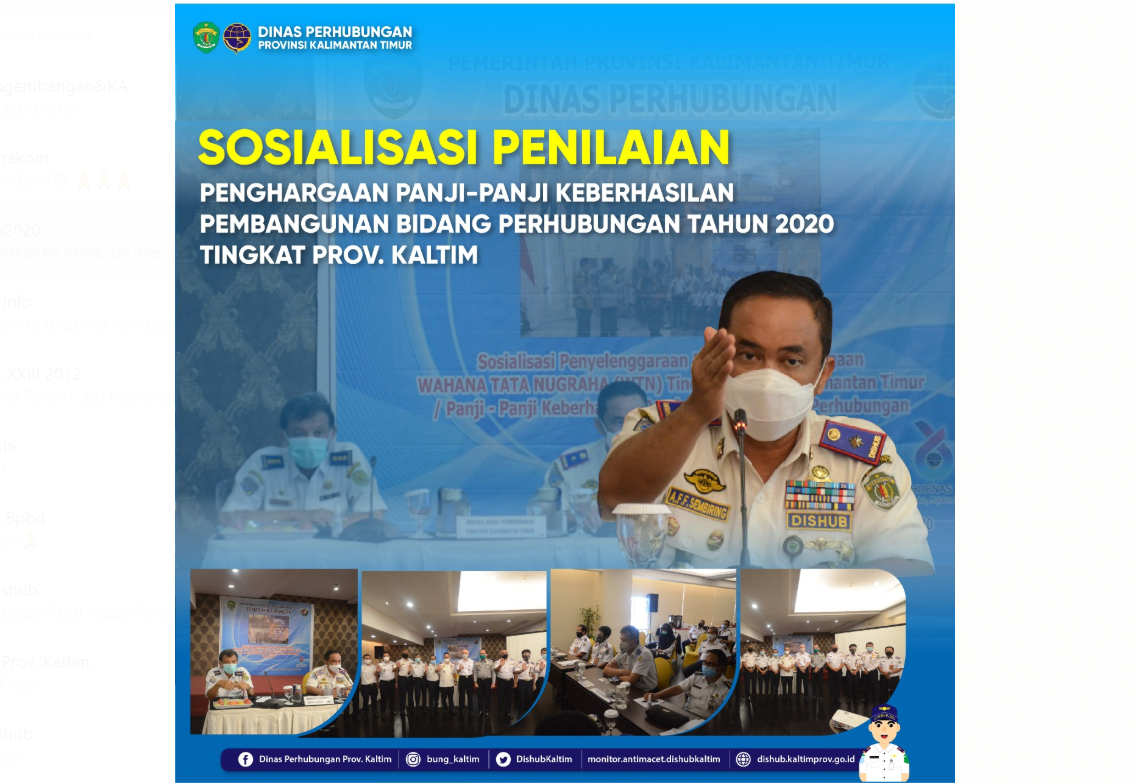 Sosialisasi Penilaian Penghargaan Panji-Panji Keberhasilan Pembangunan Bidang Perhubungan Tahun 2020 Tingkat Prov. Kaltim