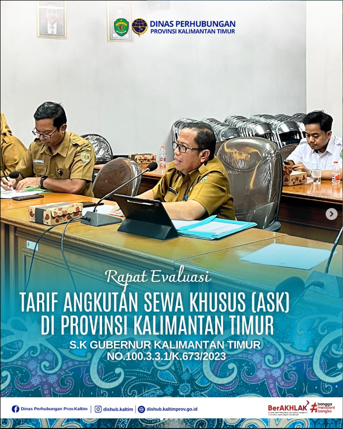 Rapat Evaluasi Tarif Angkutan Sewa Khusus (ASK) di Provinsi Kalimantan Timur