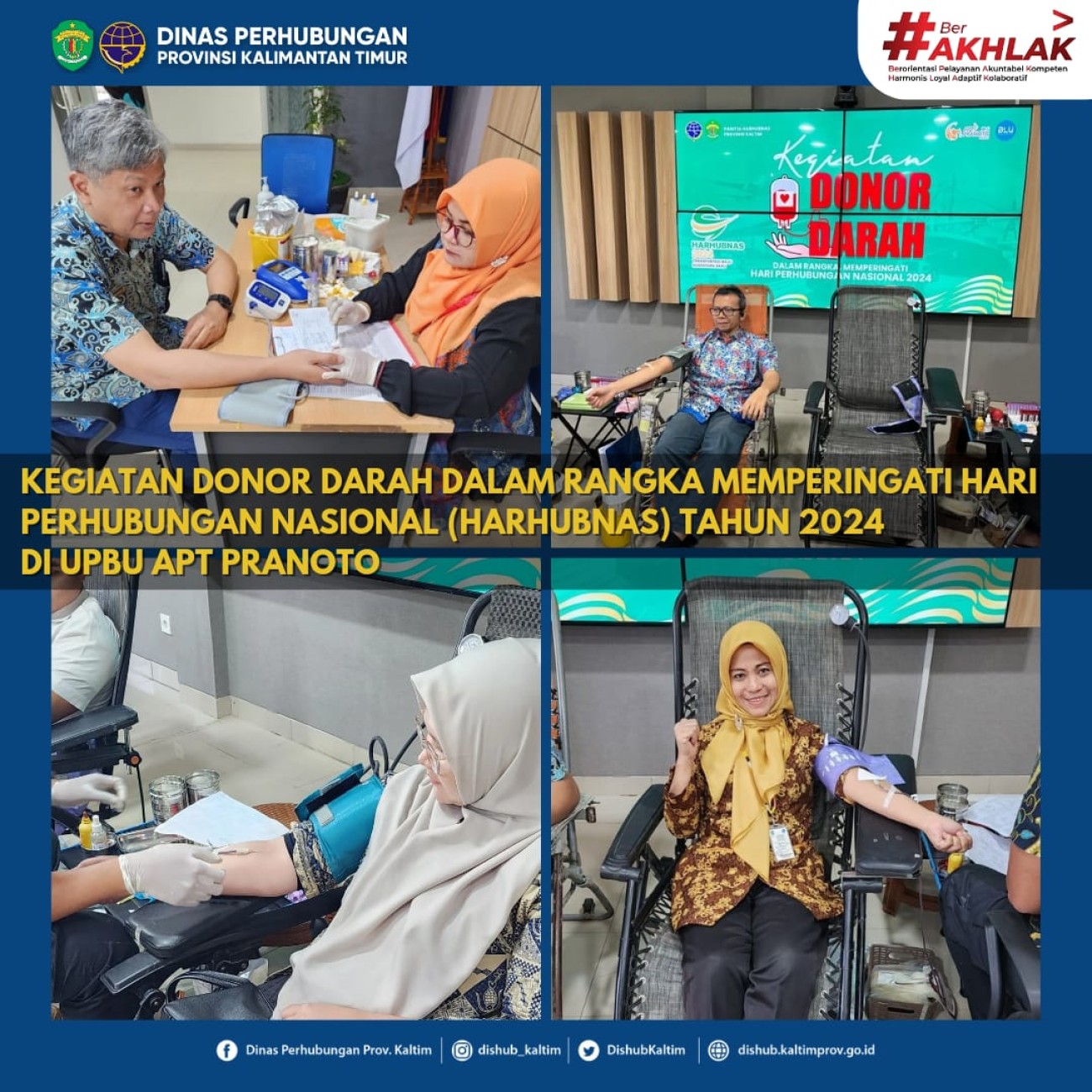 Kegiatan Donor Darah dalam rangka Memperingati Hari Perhubungan Nasional (Harhubnas) Tahun 2024