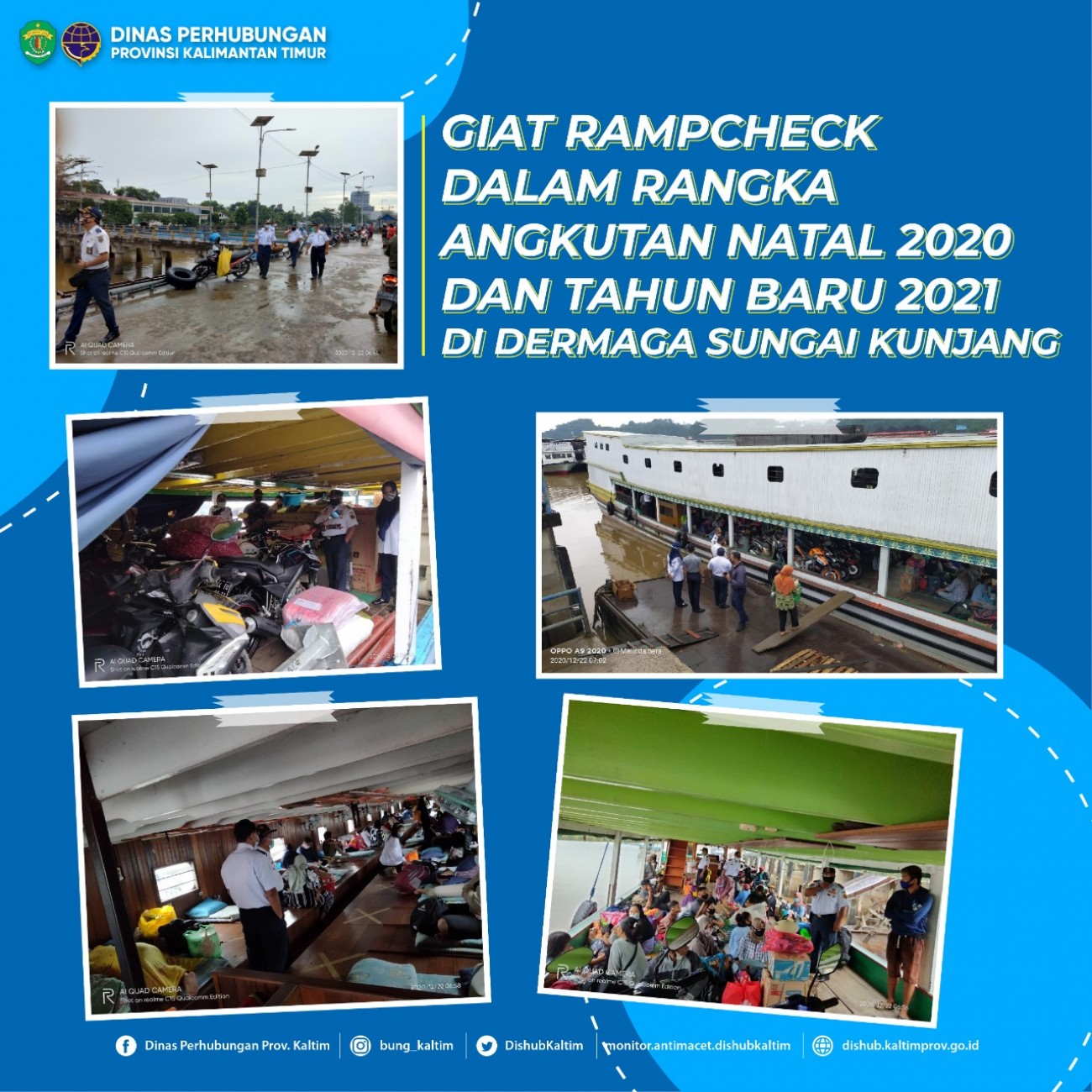 Giat Ramp Check Dalam Rangka Angkutan Natal 2020 Dan Tahun Baru 2021 Di Dermaga Sungai Kunjang Samarinda