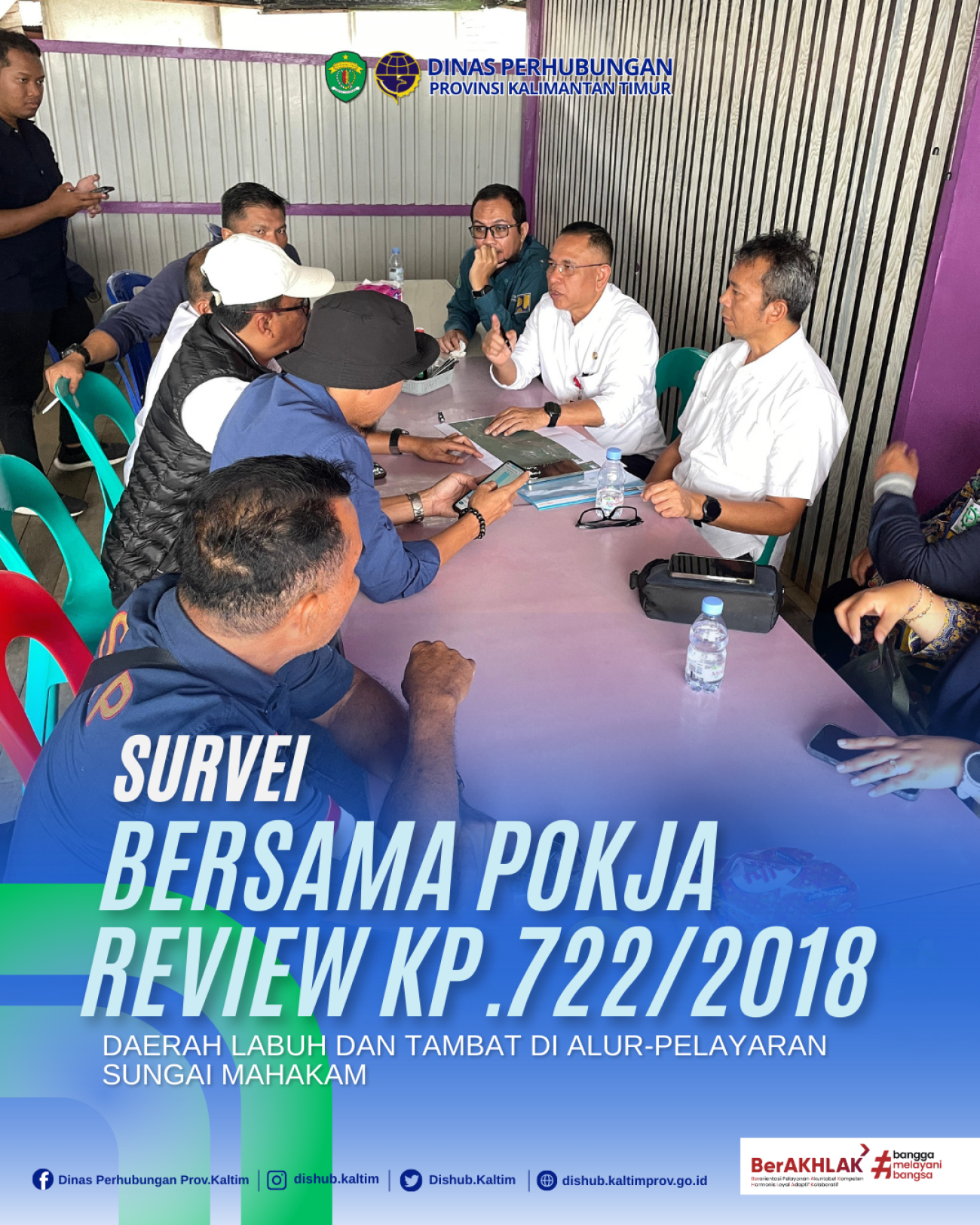Survei Bersama POKJA Riview KP.722/2018 Daerah Labuh dan Tambat di Alur Pelayaran Sungai Mahakam