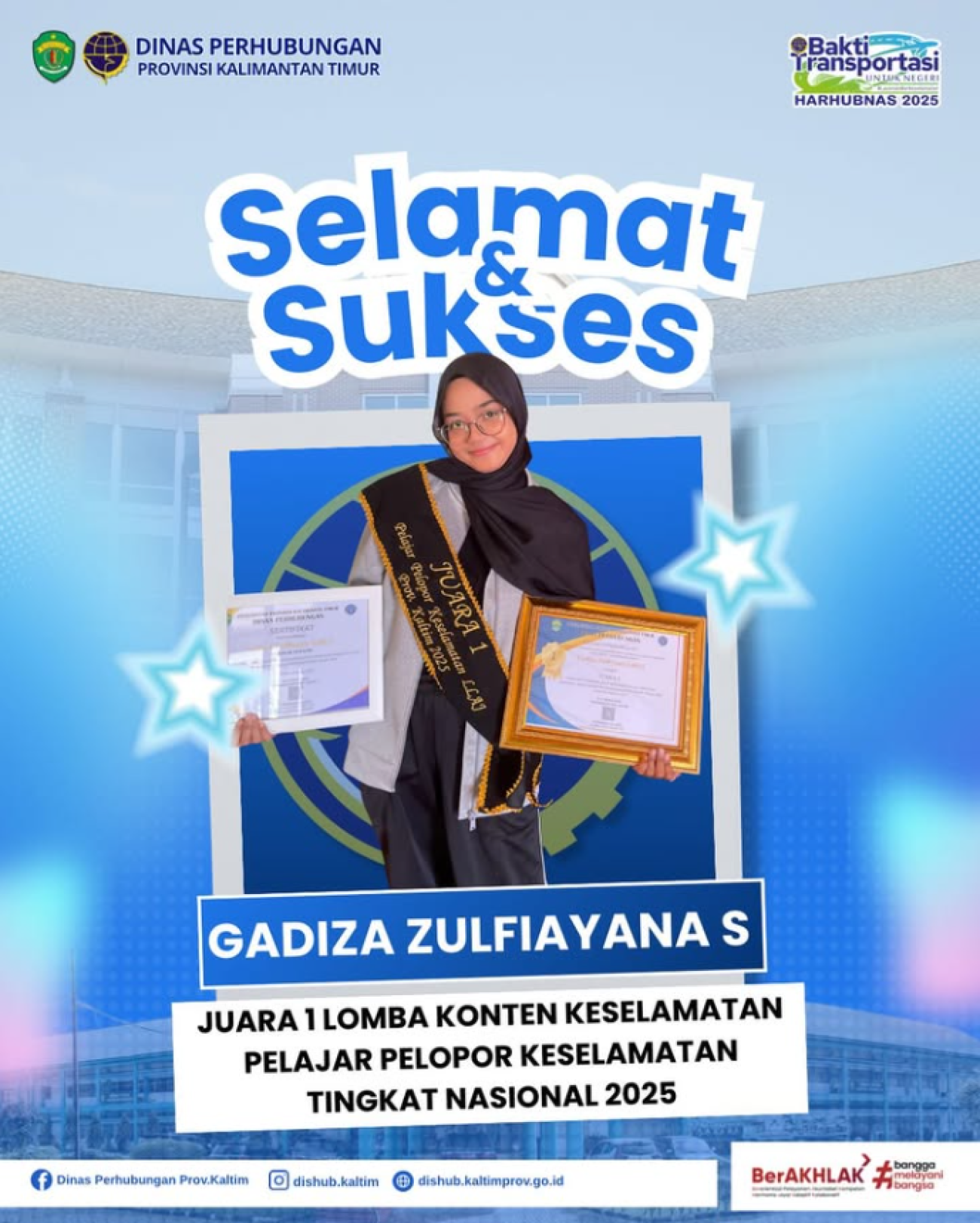 Juara 1 Lomba Konten Keselamatan Pelajar Pelopor Keselamatan Tingkat Nasional 2025