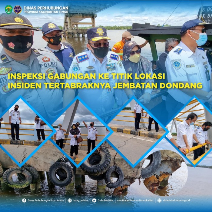 Inspeksi Gabungan ke Titik Lokasi Insiden Tertabraknya Jembatan Dondang.