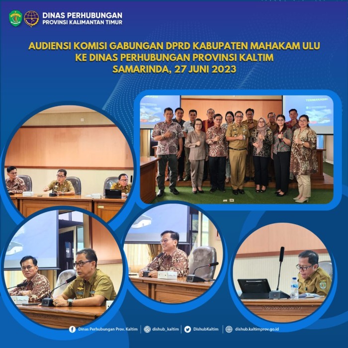 Audiensi komisi gabungan DPRD Kabupaten Mahakam Ulu ke Dinas Perhubungan Provinsi Kaltim