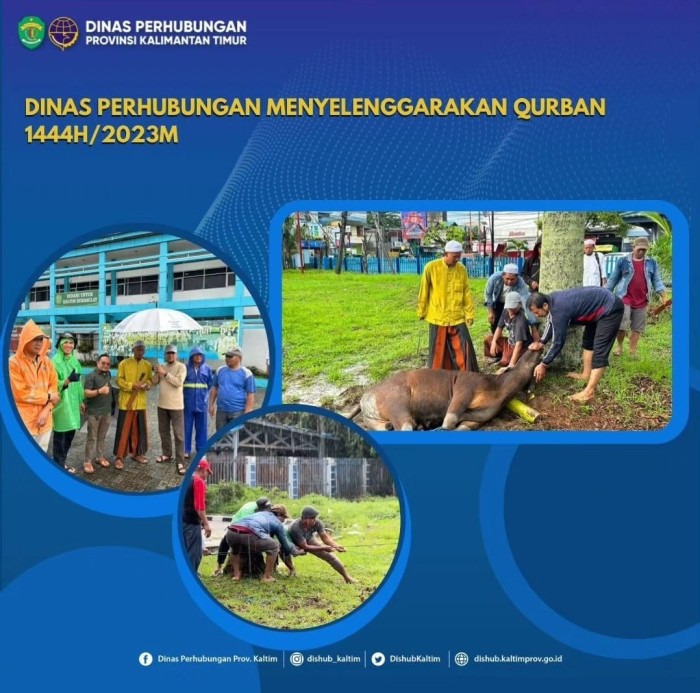 Dinas Perhubungan Provinsi Kaltim menyelenggarakan Qurban di Hari Raya Qurban 1444H2023M