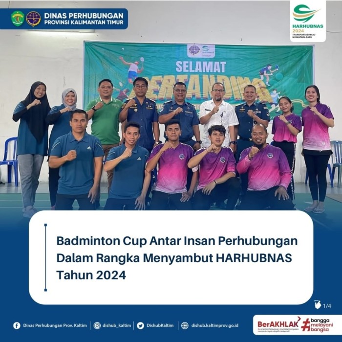 Badminton Cup Antar Insan Perhubungan Dalam Rangka Menyambut HARHUBNAS Tahun 2024