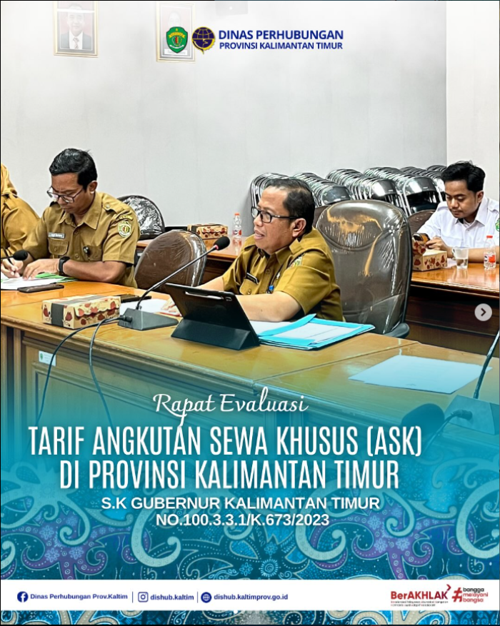 Rapat Evaluasi Tarif Angkutan Sewa Khusus (ASK) di Provinsi Kalimantan Timur